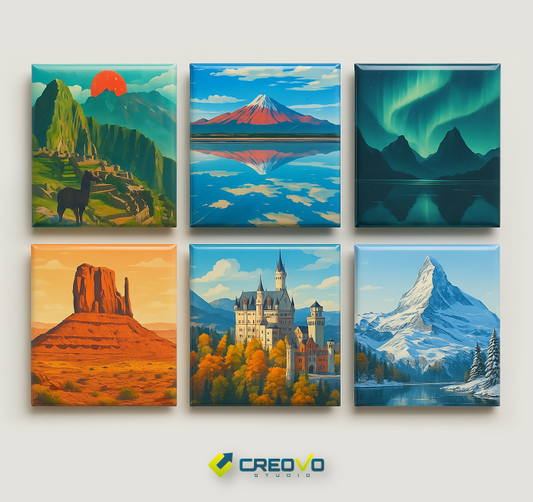 Juego de 6 imanes personalizados.