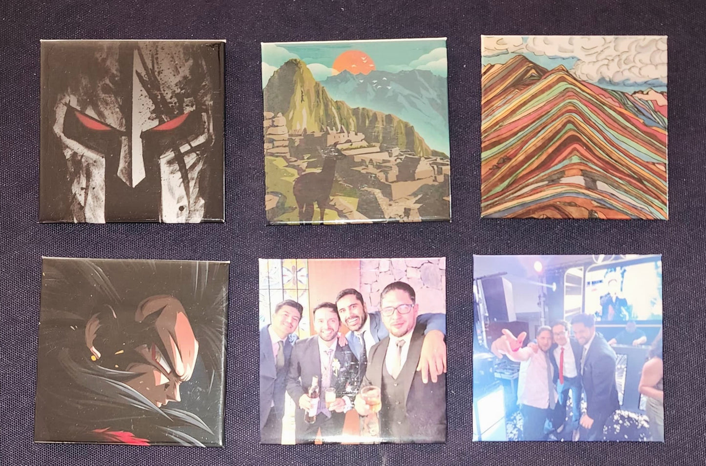 Juego de 6 imanes personalizados.